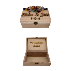 Cofre Rectangular Arras Nombres Relieve